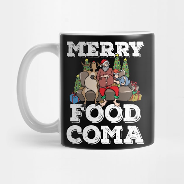 Foodie Gifts Food Coma Funny Christmas Pun Santa Claus by TellingTales